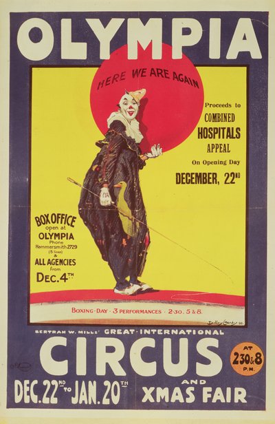 Póster del circo Bertram Mills, 1922 de Dudley Hardy