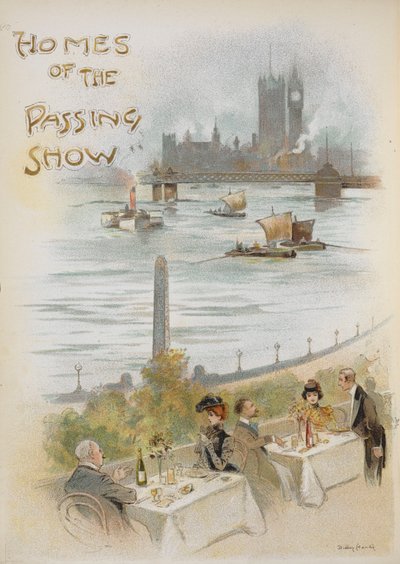 Portada ilustrada que muestra una escena junto al río Támesis. de Dudley Hardy