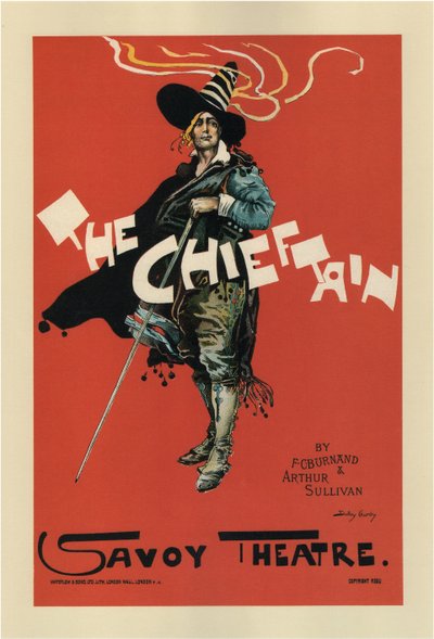 Póster para la ópera El Jefe de A. Sullivan y F. C. Burnand, 1894 de Dudley Hardy
