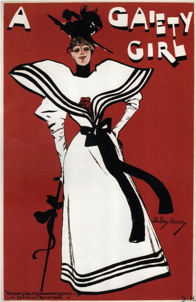 Cartel de la comedia musical A Gaiety Girl de Sidney Jones, 1893 de Dudley Hardy