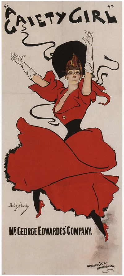 Póster de la comedia musical Una chica alegre de Sidney Jones, 1894 de Dudley Hardy