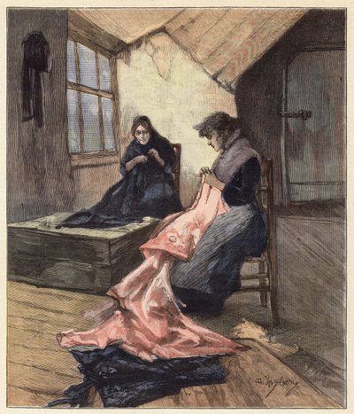 Las dos mujeres retomaron su trabajo de Dudley Hardy