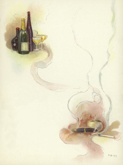 Vino y cigarros en el Hotel Savoy de Dudley Hardy