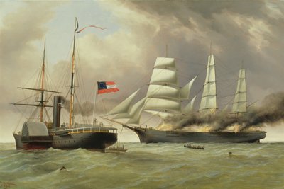 El C.S.S. Nashville captura e incendia el mercante inglés 