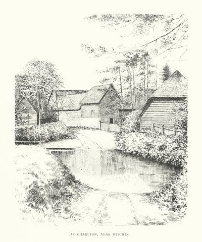 En Charlton, cerca de Hitchin (litografía) de Duncan Moul