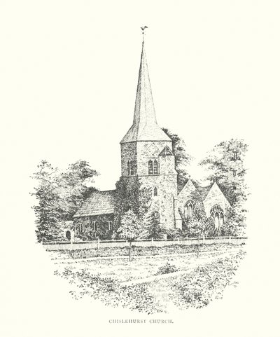 Iglesia de Chislehurst (litografía) de Duncan Moul