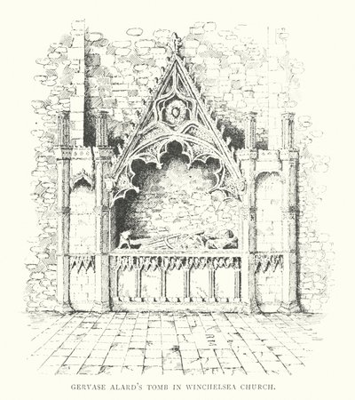 Tumba de Gervase Alard en la iglesia de Winchelsea (litografía) de Duncan Moul
