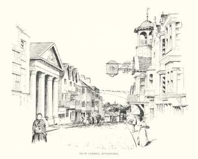 High Street, Guildford (litografía) de Duncan Moul