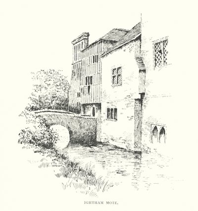Ightham Mote (litografía) de Duncan Moul