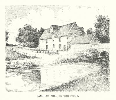 Langham Mill on the Stour (litografía) de Duncan Moul