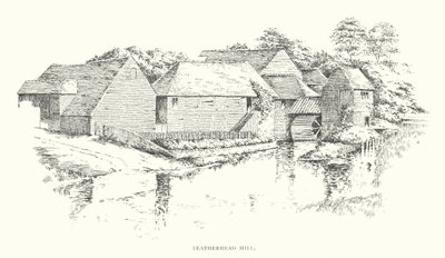 Molino de Leatherhead (litografía) de Duncan Moul