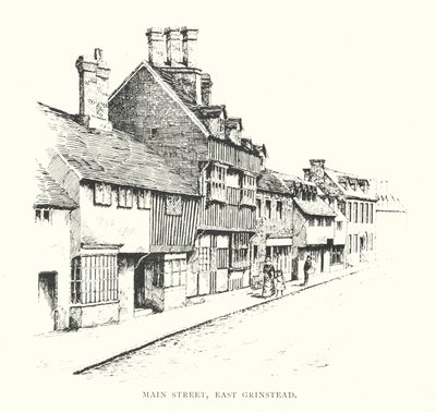 Main street, East Grinstead (litografía) de Duncan Moul