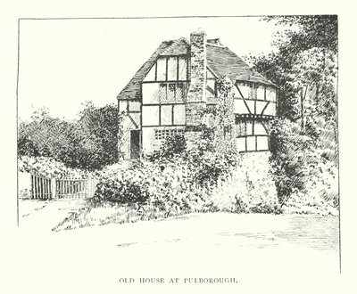 Antigua casa en Pulborough (litografía) de Duncan Moul