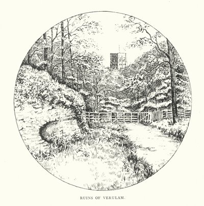 Ruinas de Verulam (litografía) de Duncan Moul