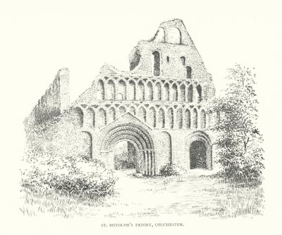 Priorato de San Botolph, Colchester (litografía) de Duncan Moul