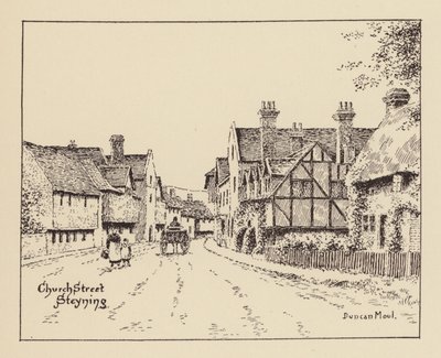 Sussex: Church Street, Steyning (litografía) de Duncan Moul