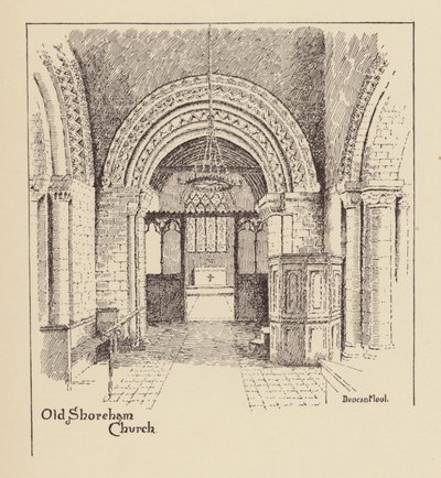 Sussex: Iglesia de Old Shoreham (litografía) de Duncan Moul