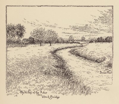 Sussex: El valle del Adur desde Mock Bridge (litografía) de Duncan Moul