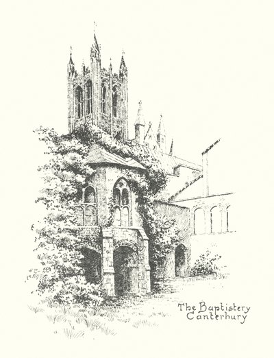 Baptisterio de Canterbury (litografía) de Duncan Moul