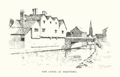 El Canal en Hertford (litografía) de Duncan Moul