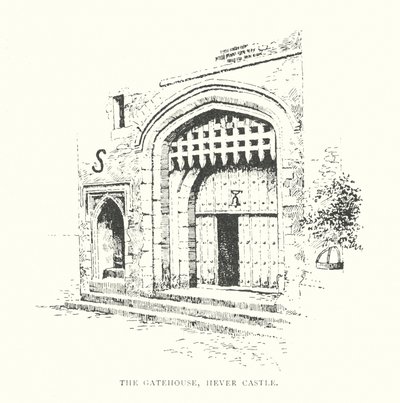 The Gatehouse, Castillo de Hever (litografía) de Duncan Moul