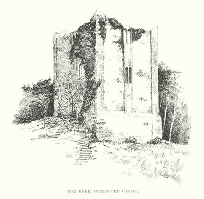 La Torre del Homenaje, Castillo de Guildford (litografía) de Duncan Moul