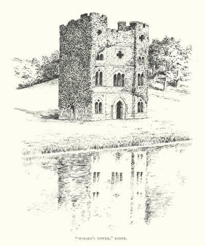 "Torre de Wolsey", Esher (litografía) de Duncan Moul