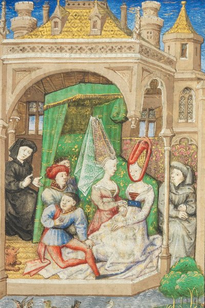 Página de "La Belle Dame Sans Merci" de Alain Chartier, París, principios del siglo XV de Dunois Master