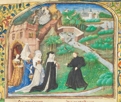 Página de "La Belle Dame Sans Merci" de Alain Chartier, París, principios del siglo XV de Dunois Master
