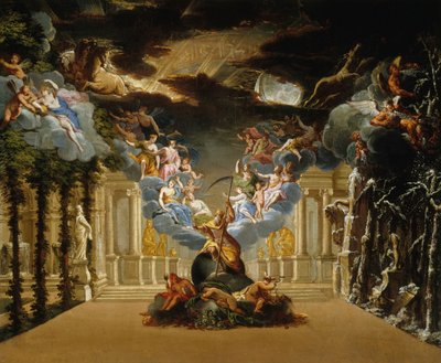 Diseño de escenario para el Prólogo de la Tragedia lírica Atys de Jean-Baptiste Lully, c. 1708 de Duplessis