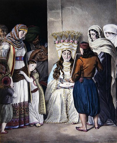Boda ortodoxa griega en Atenas (c.1825) de Dupre Dupre