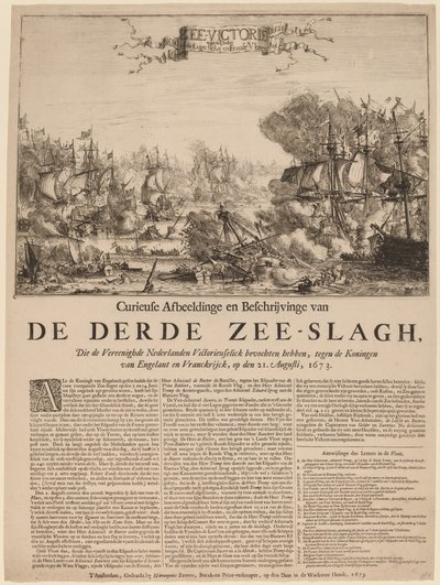 La tercera batalla naval de Dutch 17th Century