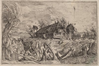 Paisaje con una granja de Dutch 17th Century, formerly Jacques de Gheyn II