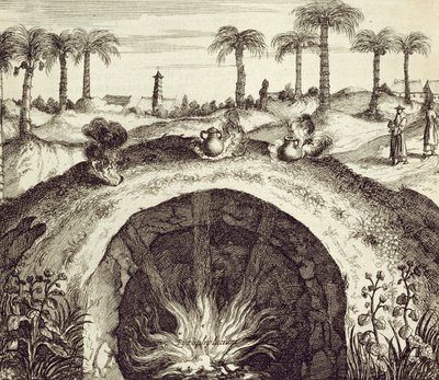 Una olla de vapor subterránea gigante, de China Ilustrada por Athanasius Kircher (1601-80) 1667 de Dutch School