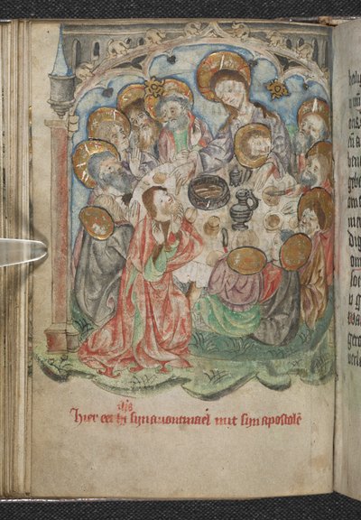 Añadir 50005 f.85v, La Última Cena, c.1410-20 (vitela) de Dutch School