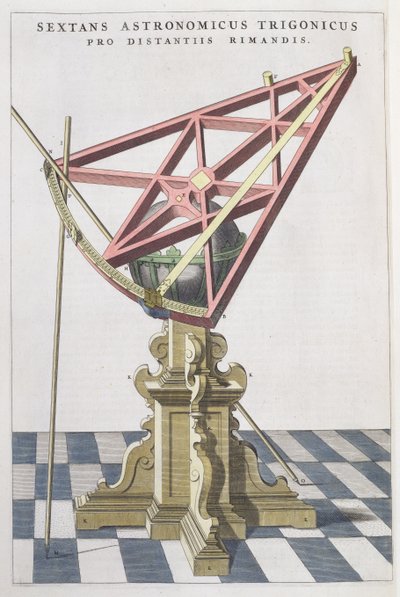 Sextante astronómico de Tycho Brahe (1546-1601) de un atlas por Joan Blaeu (1596-1673) Ámsterdam, 1665 de Dutch School