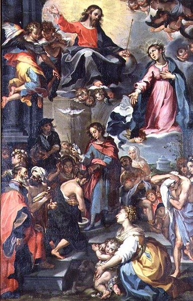 Bautismo de Cristo, al estilo de Barocci de Dutch School