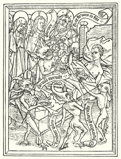 Cuaderno Ars Moriendi, impreso hacia 1460 en los Países Bajos por quién se desconoce (litografía) de Dutch School