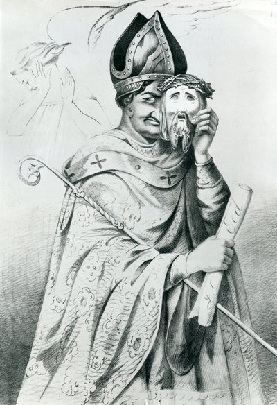 Caricatura del Papa Pío IX (1792-1878) de Dutch School
