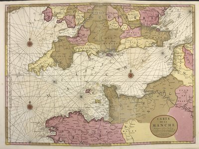 Carta de la Mancha. Mapa que muestra el canal inglés de Dutch School