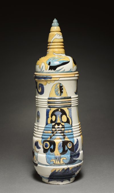 Jarra cubierta, diseñada por Theodorus A. C. Colenbrander (1841-1930), hecha por la Fábrica Rozenburg, Países Bajos de Dutch School