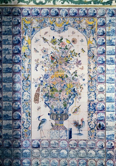 Panel de azulejos de Delft del baño de Dutch School