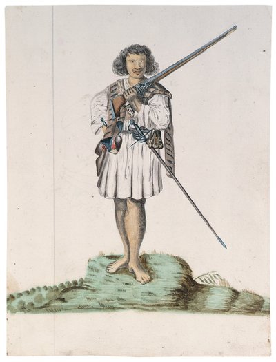 Dibujo de un álbum de nativos de Brasil, África, Persia y las Indias Orientales de Dutch School