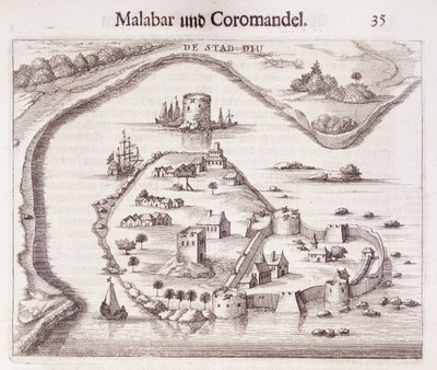 Fuerte holandés en la costa de Malabar, Indias Orientales de Dutch School