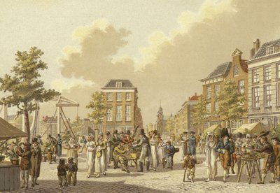 Mercado de flores, Róterdam, 1807 de Dutch School