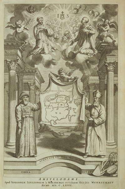 Frontispicio de China Ilustrada por Athanasius Kircher (1601-80) 1667 de Dutch School