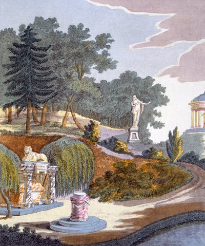 Decoraciones de jardín, de la Revista de Gemas de Jardín por G. van Laar, publicado en 1802 de Dutch School