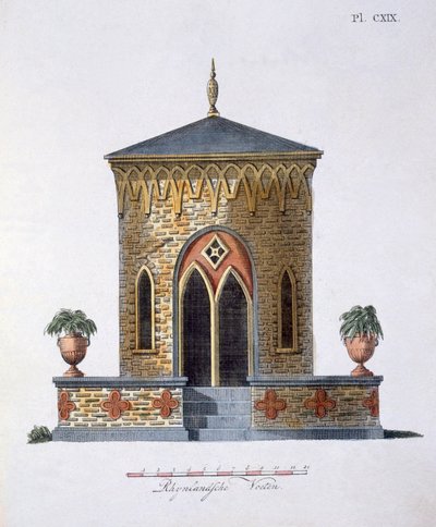 Decoraciones de jardín, de la Revista de Gemas de Jardín por G. van Laar, publicado en 1802 de Dutch School