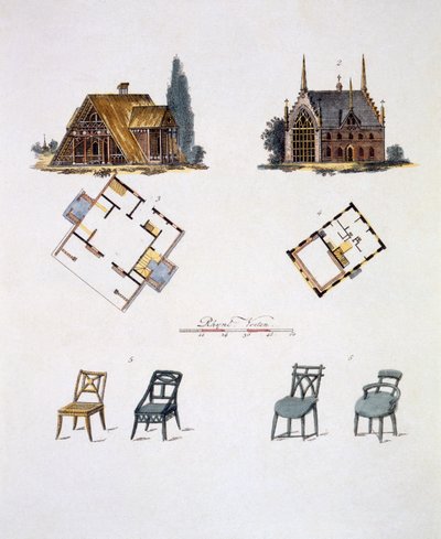 Decoraciones de jardín, de Magazine of Garden Gems por G. van Laar, publicado en 1802 de Dutch School