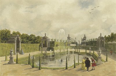 Jardín de una villa, principios del siglo XVIII de Dutch School